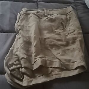 Green casual plus size shorts